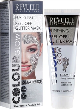 Серебряная очищающая маска-пленка - Revuele Color Glow Glitter Mask Pell-Off Purifying 80ml (694727-74864)