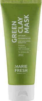 Маска с зеленой глиной и экстрактом каннабиса для проблемной кожи - Marie Fresh Cosmetics Anti Acne Green Clay Mask 50ml (943016-4539)