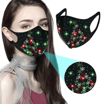 Многоразовая маскарадная маска для защиты лица со стразами женская 19*13 см. J&H Garment Stile: F