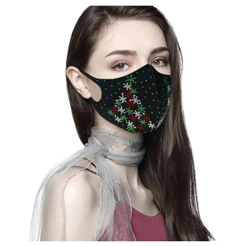 Многоразовая маскарадная маска для защиты лица со стразами женская 19*13 см. J&H Garment Stile: F
