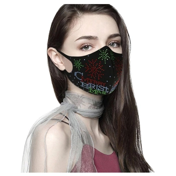 Многоразовая маскарадная маска для защиты лица со стразами женская 19*13 см. J&H Garment Stile: D