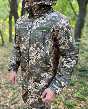 Тактична куртка софт шел піксель військова ЗСУ р 54