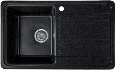 Мойка кухонная, прямоугольная, композитная Valetti 17R 76х46см Черная