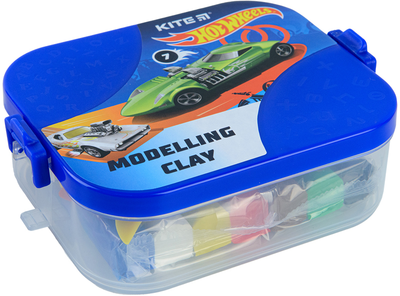 Пластилін Kite Hot Wheels 7 кольорів у боксі 380 г + 8 інструментів (HW22-080)