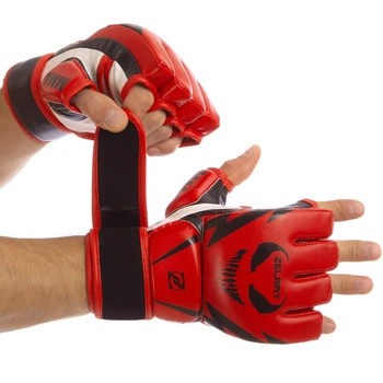 Перчатки для смешанных единоборств MMA PU ZELART Pro (р-р XL, Красно-черный) (BO-1374_Красно-черный_XL)