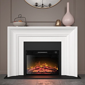 Портал камина Infinity из МДФ и электрокамин 23 дюйма каминокомплект FN 1023 белый Aristocrat Decor
