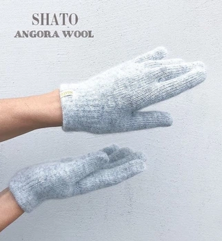 Перчатки женские тёплые шерсть ангора SHATO ANGORA LINE 042 One Size светло - серый