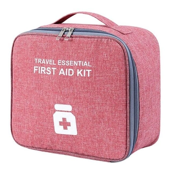 Аптечка сумка органайзер для медикаментів для подорожей для дому 25*22*12 см (473521-Prob) Рожевий
