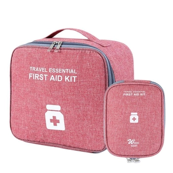 Комплект аптечок сумки органайзери для медикаментів для подорожей для дому 2 шт (473526-Prob) Рожевий