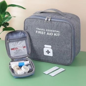 Аптечка сумка органайзер для медикаментов для путешествий для дома 25х22х12 см (473525-Prob) Серый