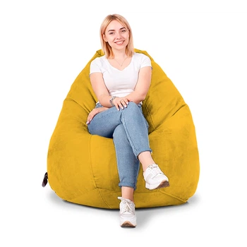 Кресло-мешок SanchoBAG Груша Велюр L 130x90 см Butternut (kmg1001-v101-l)