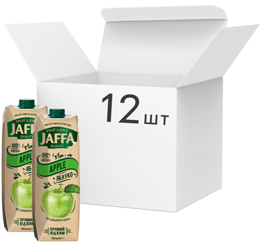 Упаковка яблучного соку Jaffa Pressed без цукру 0.95 л х 12 шт (4820192263818)