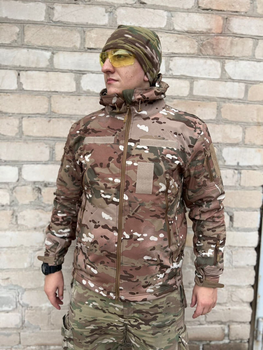 Куртка тактическая FCTdesign на сетке Софтшел 2XL мультикам