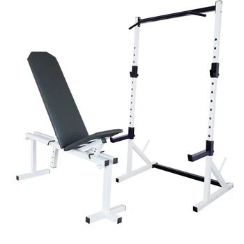 Лавка для жиму регульована до 250 кг Силові стійки під штангу з страховкою та турніком Hardcore GYM (А100)