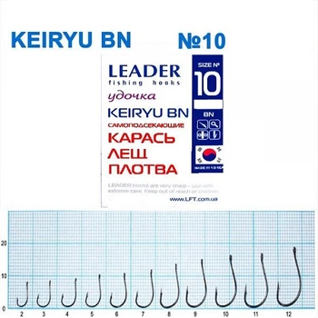 Крючок самоподсекающий Leader Keiryu BN № 10
