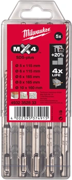 Набір бурів Milwaukee SDS+ з 4-ма ріжучими крайками (4932352833)