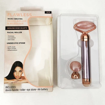 Электрический роликовый массажер для лица с пресс-насадкой Flawless Facial Roller