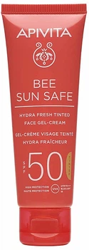 Тонирующий крем-гель для лица с морскими водорослями и прополисом - Apivita Bee Sun Safe Hydra Fresh Tinted Face Gel-Cream SPF50 50ml (910744-153335)