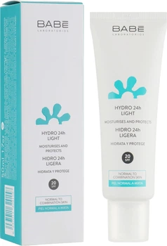 Легкий крем для лица "24 часа увлажнения" с SPF20 - BABE Laboratorios Hydro 24h Light SPF20 50ml (614035-143)