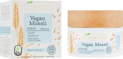 Крем для лица увлажняющий "Овес, пшеница, кокосовое молоко" - Bielenda Vegan Muesli Face Cream 50ml (777802-1535)