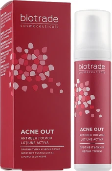 Biotrade Acne Out Active Lotion Активний антибактеріальний лосьйон для жирної та проблемної шкіри локального застосування 60ml (281019-127)