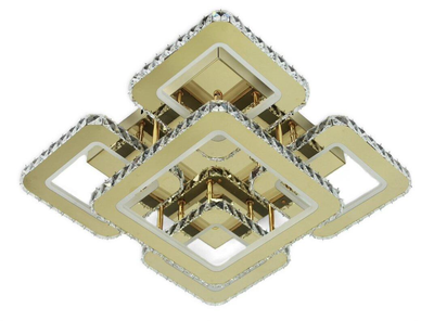 Светодиодная хрустальная люстра SVLIGHT LED 2881/4+1 золото 164W 2.4G 3000-6000K+пульт
