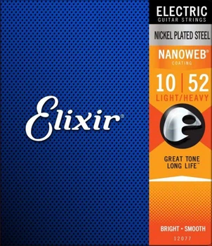 Струны для электрогитары Elixir 12077 Nanoweb Nickel Plated Steel Light-Heavy 10-52 (EL NW LH)