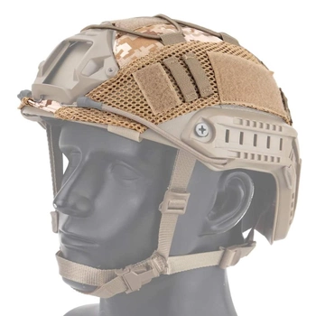 Чехол кавер на шлем каску типа FAST, Elastic Cord Pixel Coyote (DD) (12472)