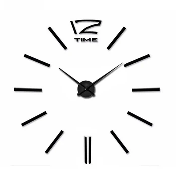 Великий настінний Чорний 3D годинник DIY Clock до 100 см Палички (YU8SH7832)