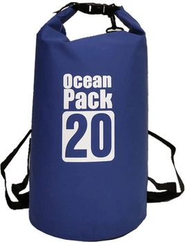 Гермомешок с шлейкой на плечо Ocean Pac водонепроницаемый 20 л Blue (PH050427)