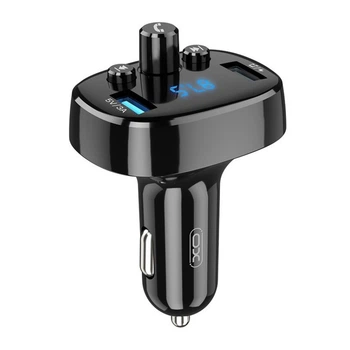 Автомобільний зарядний пристрій FM-трансмітер XO 2USB 3А пластик чорний (658496)