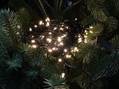 Новогодняя гирлянда конус 100 LED, 6 метров, тёплый белый цвет 1210-07