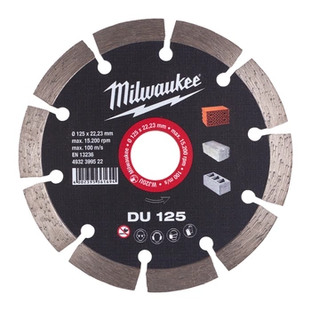 Круг алмазный по бетону Milwaukee DU125 сегментный 125х2.3х22.23 мм (4932399522)