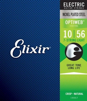 Струны для 7-ми струнной электрогитары Elixir 19057 Optiweb Nickel Plated Steel Light 10-56 (EL OW L 7)