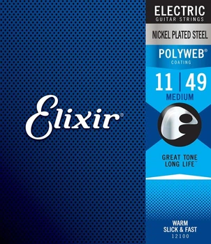 Струни для електрогітари Elixir Polyweb Nickel Plated Steel Medium 11-49 (EL PW M)