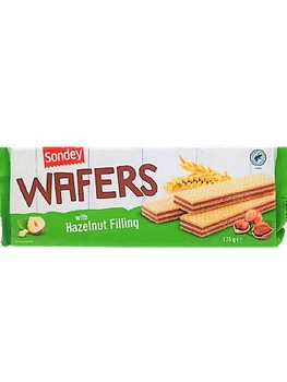 Вафлі Sonday Hazelnut Filling з горіховим смаком, 175 г