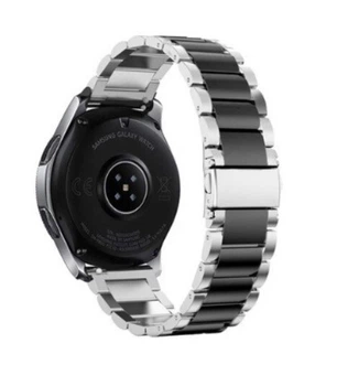 Браслет для Samsung Galaxy Watch 46 mm | Galaxy Watch 3 45 mm ремінець 22мм Duo сталевий Silver-Black BeWatch (1025411)