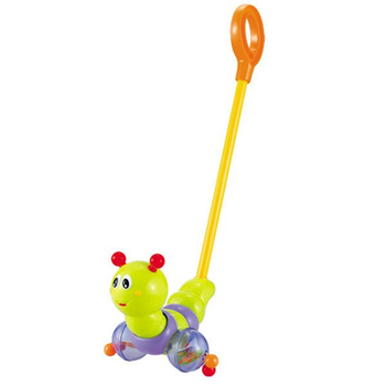 Детская игрушка каталка для меленьких HUILE TOYS Гусеница 686/9147 на палочке
