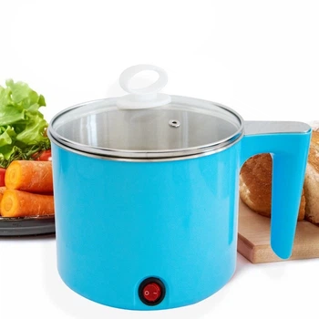 Маленька електрична каструля "Cooking Pot YS-402" 600W, Блакитна дорожня електрокаструля на 1.5 л (1009574-LightBlue)