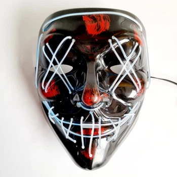 Неоновая маска Purge Mask Судная ночь, светящаяся серая