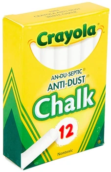 Набор мелков белых антипыль CRAYOLA, 12 шт