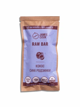 Корисний батончик James Cook RAW BAR Кокос-сині родзинки