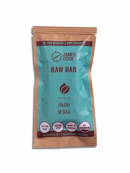 Корисний батончик James Cook RAW BAR Льон-м'ята