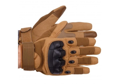 Тактичні рукавиці T-Gloves койот розмір XL (повнопалі воєнні з закритими пальцями осінь-зима для воєнних ЗСУ) EFTGBR11
