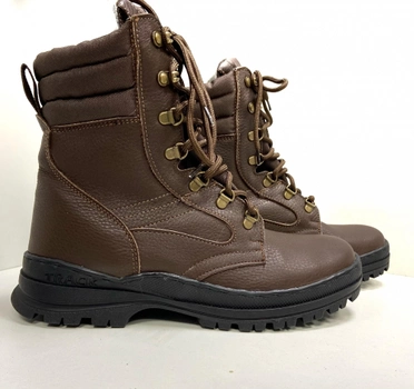 Берцы зимние с мембранным утеплителем, обувь для военных KROK BЗ3, 40 размер, коричневые, 01.40