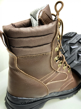 Берцы зимние с мембранным утеплителем, обувь для военных KROK BЗ3, 41 размер, коричневые, 01.41
