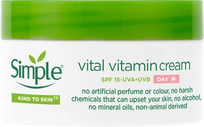 Дневной витаминный крем Simple Vital Vitamin Cream SPF15 Kind to Skin 50 мл (8710447486337)