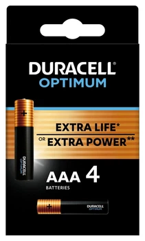 Батарейка DURACELL OPTIMUM AAA/LR03 (4шт)