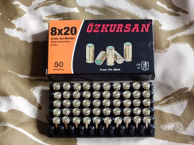 Патрон холостой 8 мм пистолетный Ozkursan, 50 шт