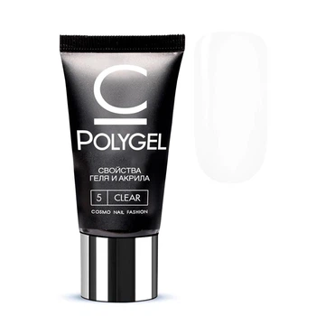 Полигель для наращивания ногтей Cosmo Poly UV Gel №5 Clear, 30 мл